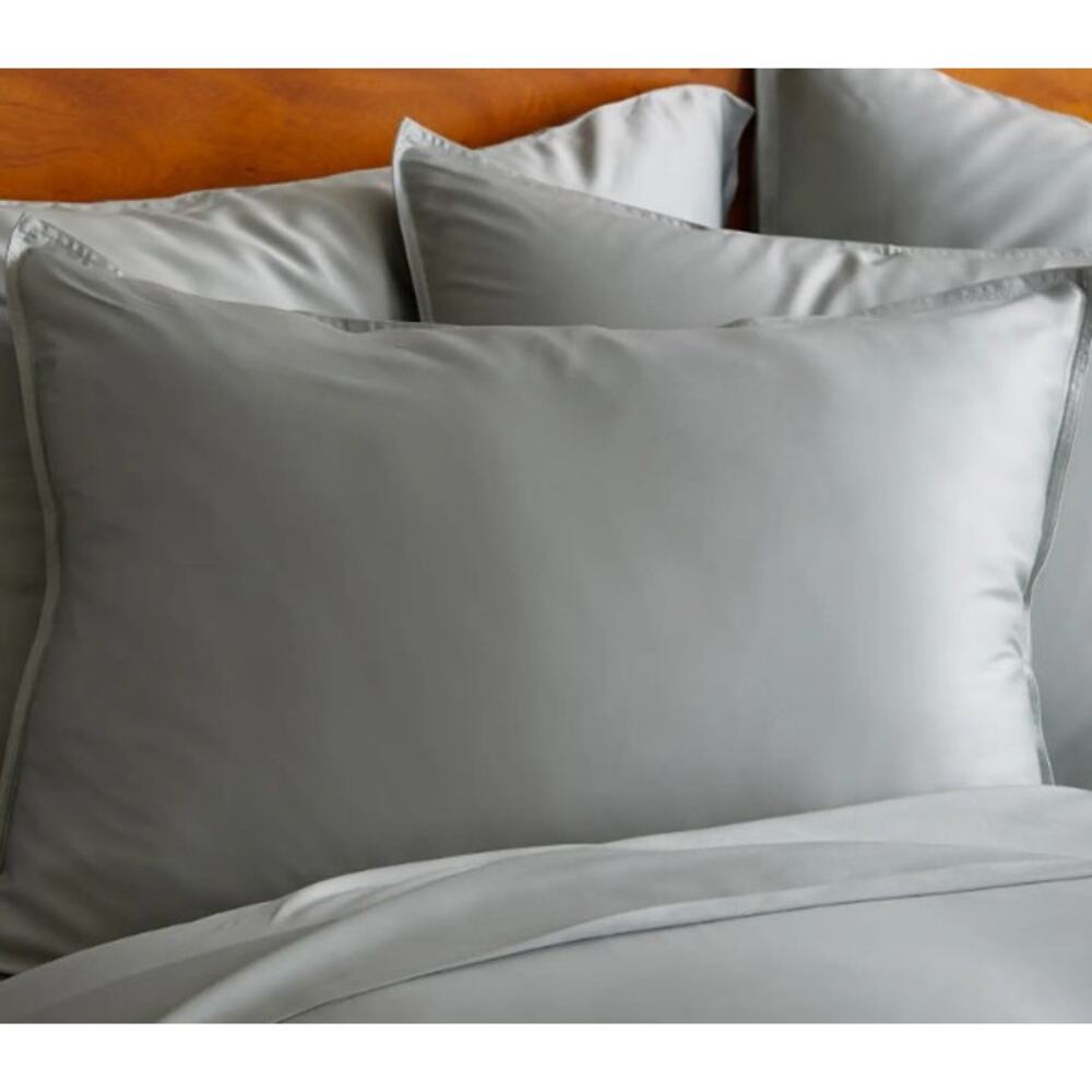 NEW Quince Bamboo Sham King Set of 2 Shams 100% Organic Bamboo Light Gray - Picture 2 of 7